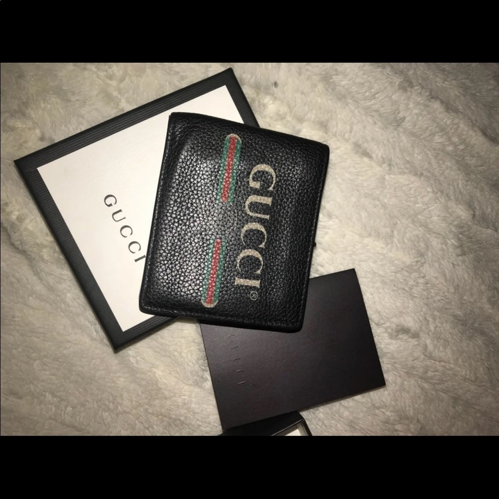 Authentic Gucci Black Pebbled Leather Men's Bifold Wallet Luxury Designer Iconic - Picture 7 of 7